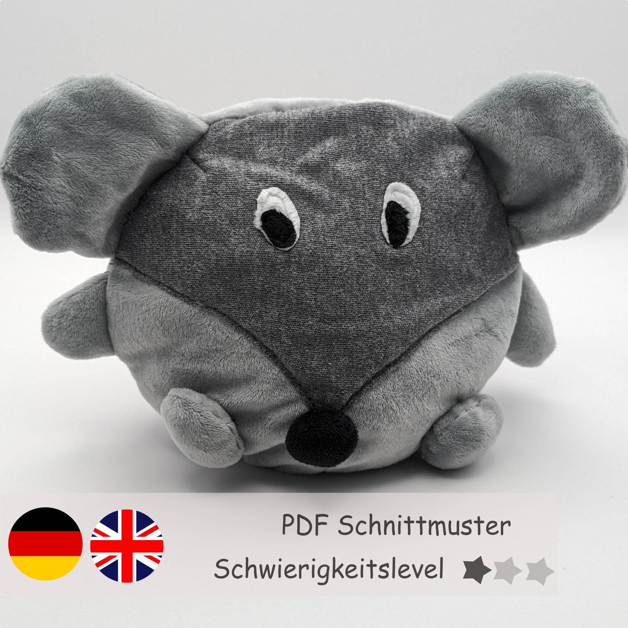 Wendekuscheltier Krempeltierseite Maus Level 1 - Nähanleitung und Schnittmuster - Sewando