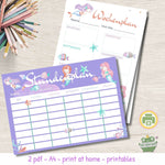 Printable Stundenplan & Wochenplan Meerjungfrau – PDF A4 für Kinder - Sewando