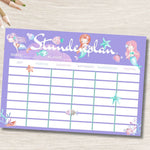 Printable Stundenplan & Wochenplan Meerjungfrau – PDF A4 für Kinder - Sewando
