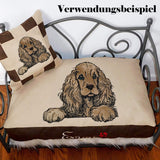 Stickdatei Applikation Cocker Spaniel "Merle"- realistisch - FÜR HELLE & DUNKLE STOFFE