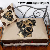 Stickdatei Applikation Border Terrier "Jacke" - realistisch - FÜR HELLE & DUNKLE STOFFE