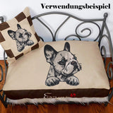 Stickdatei Applikation Französische Bulldogge "Luna" - realistisch - FÜR HELLE & DUNKLE STOFFE