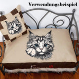 Stickdatei Applikation Katze "Tabby" - realistisch - FÜR HELLE UND DUNKLE STOFFE