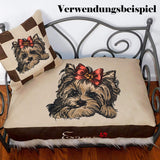 Stickdatei Applikation Yorkshire Terrier "Lisa" - realistisch - FÜR HELLE & DUNKLE STOFFE