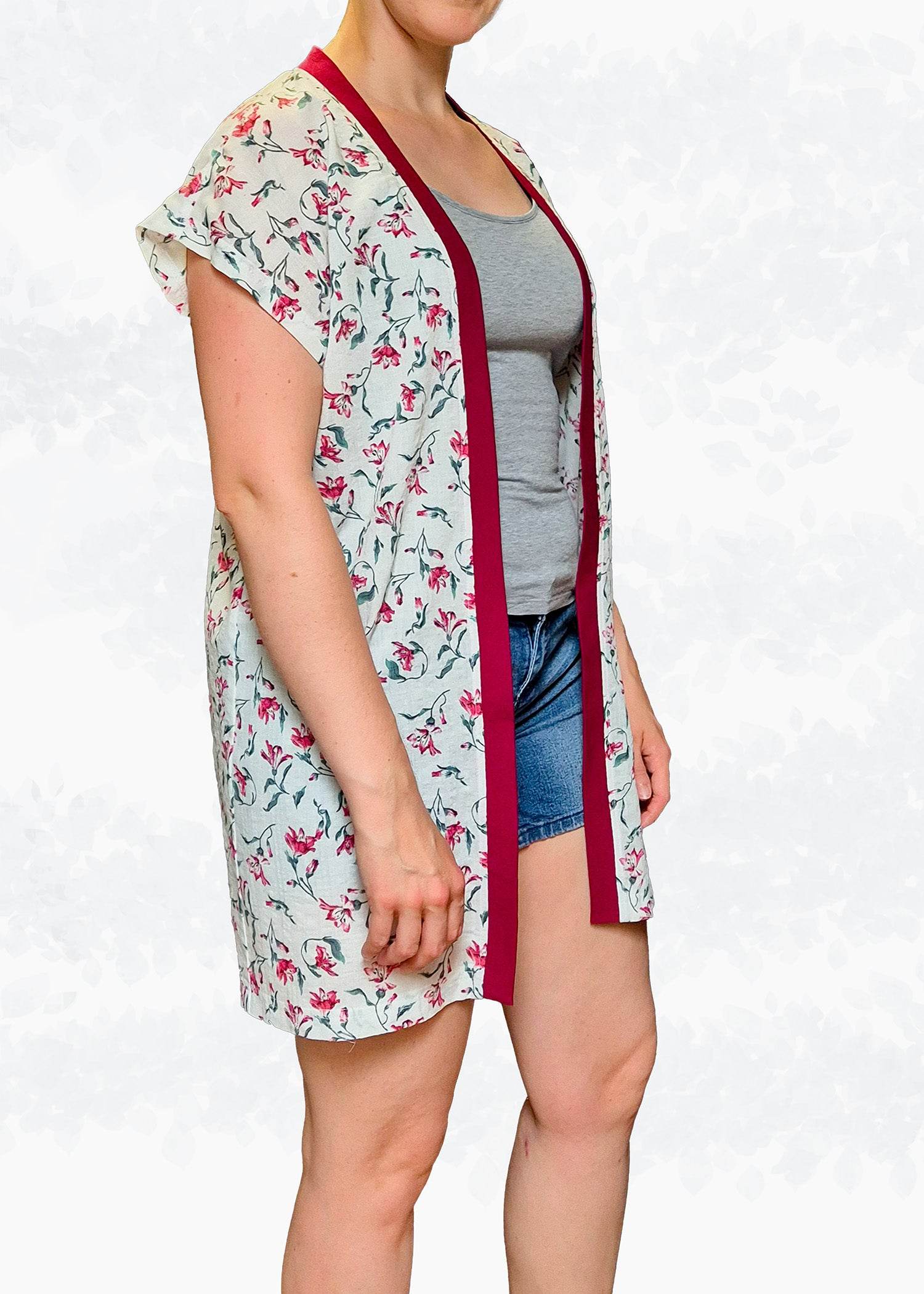 Schnittmuster Mia - offene Weste & ärmelloser Cardigan Gr. 34-50 / BU 80-116 cm - Sewando