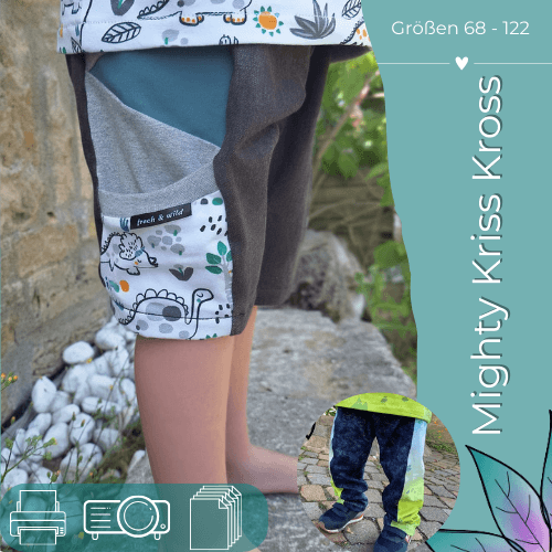 Schnittmuster Mighty Kriss Kross Hose Gr.68 - 122 - Sewando