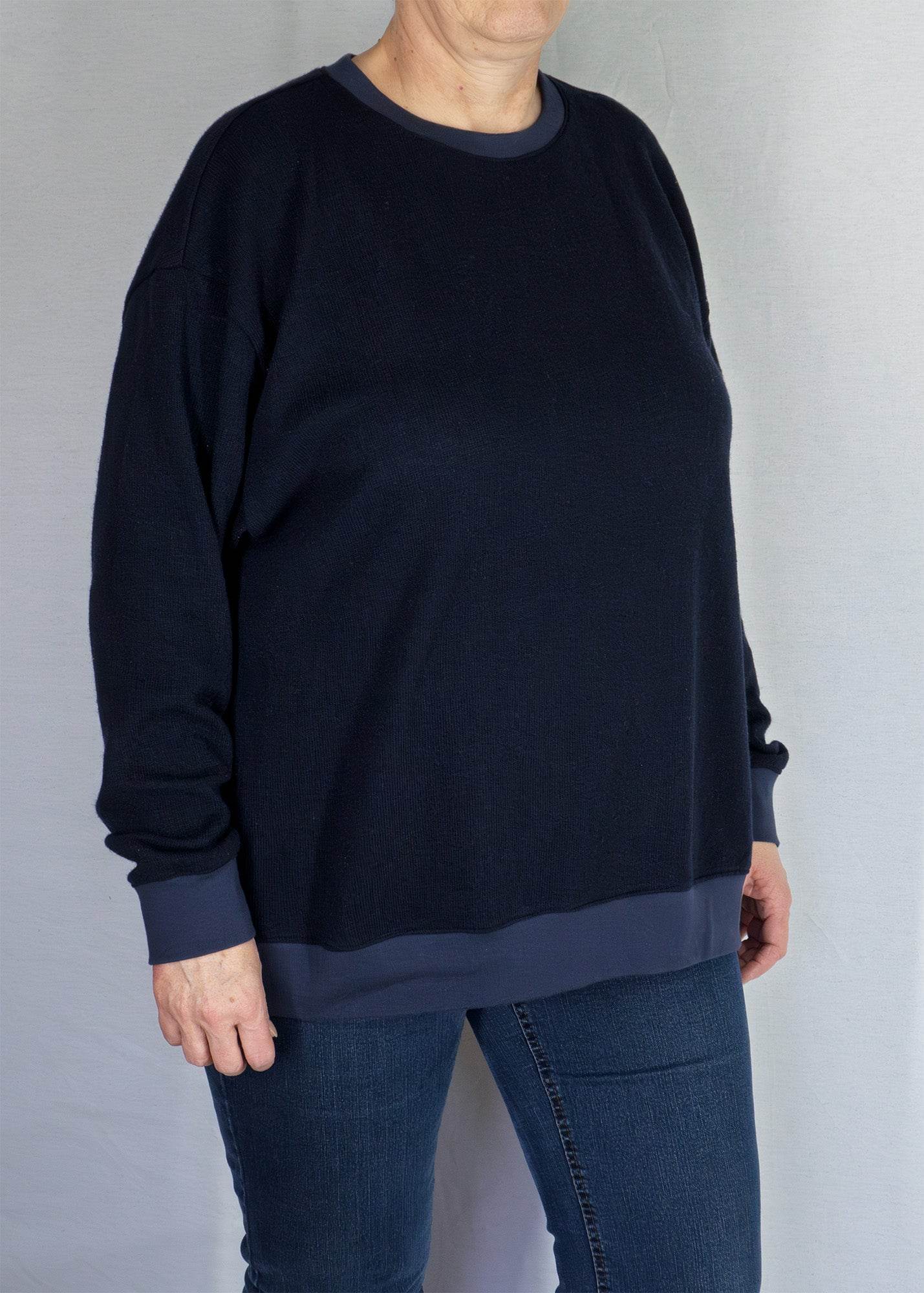 Schnittmuster Mika – Oversize Hoodie & Sweater mit Kapuze oder Bündchen Gr. 34-50/ Bu 80-116 - Sewando