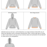 Schnittmuster Mika – Oversize Hoodie & Sweater mit Kapuze oder Bündchen Gr. 34-50/ Bu 80-116 - Sewando