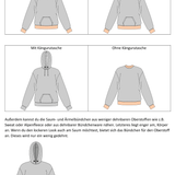 Schnittmuster Mika – Oversize Hoodie & Sweater mit Kapuze oder Bündchen Gr. 34-50/ Bu 80-116 - Sewando