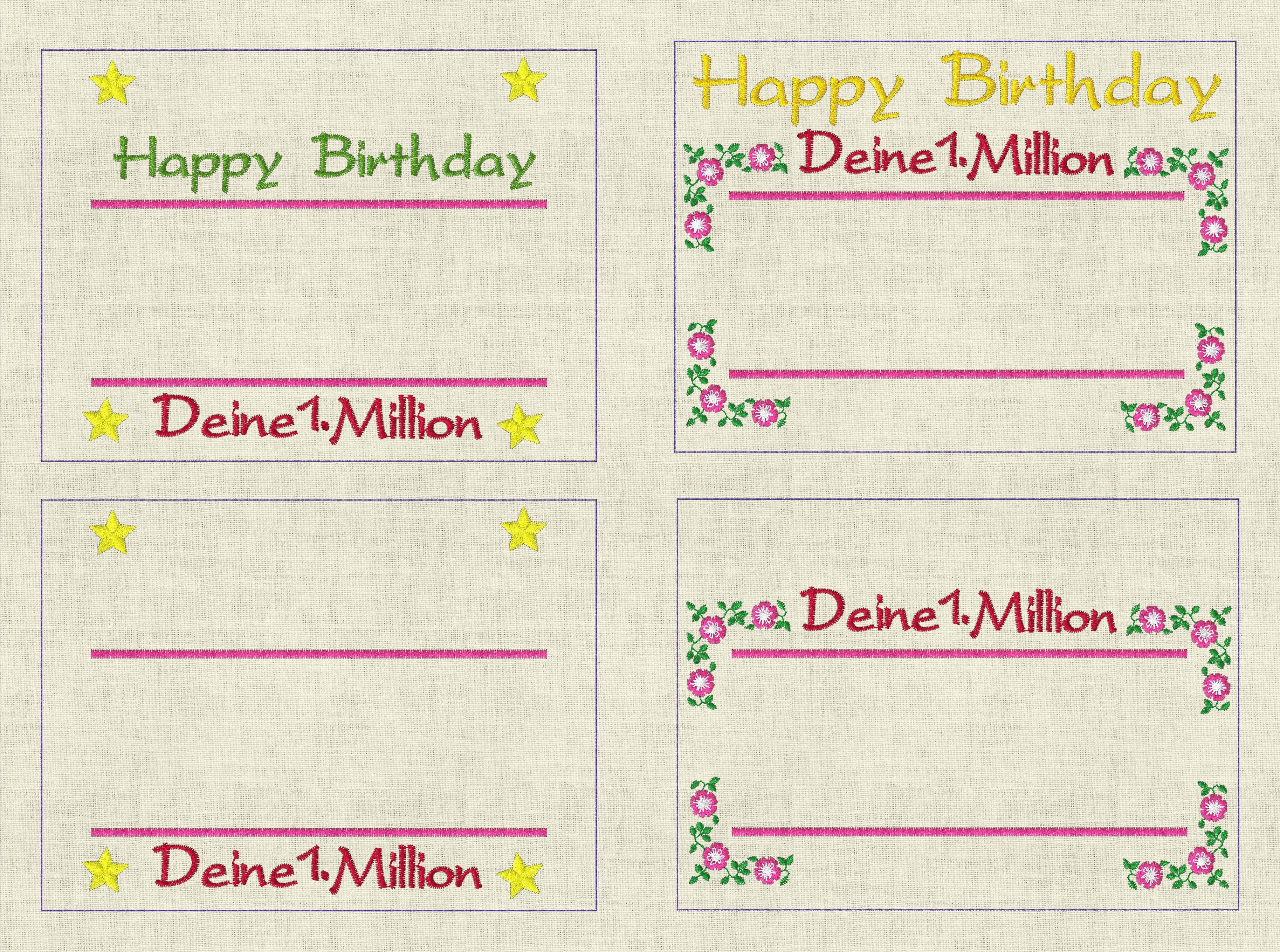 Stickdatei Deine 1. Million zum GeburtstagSet 956 - Sewando