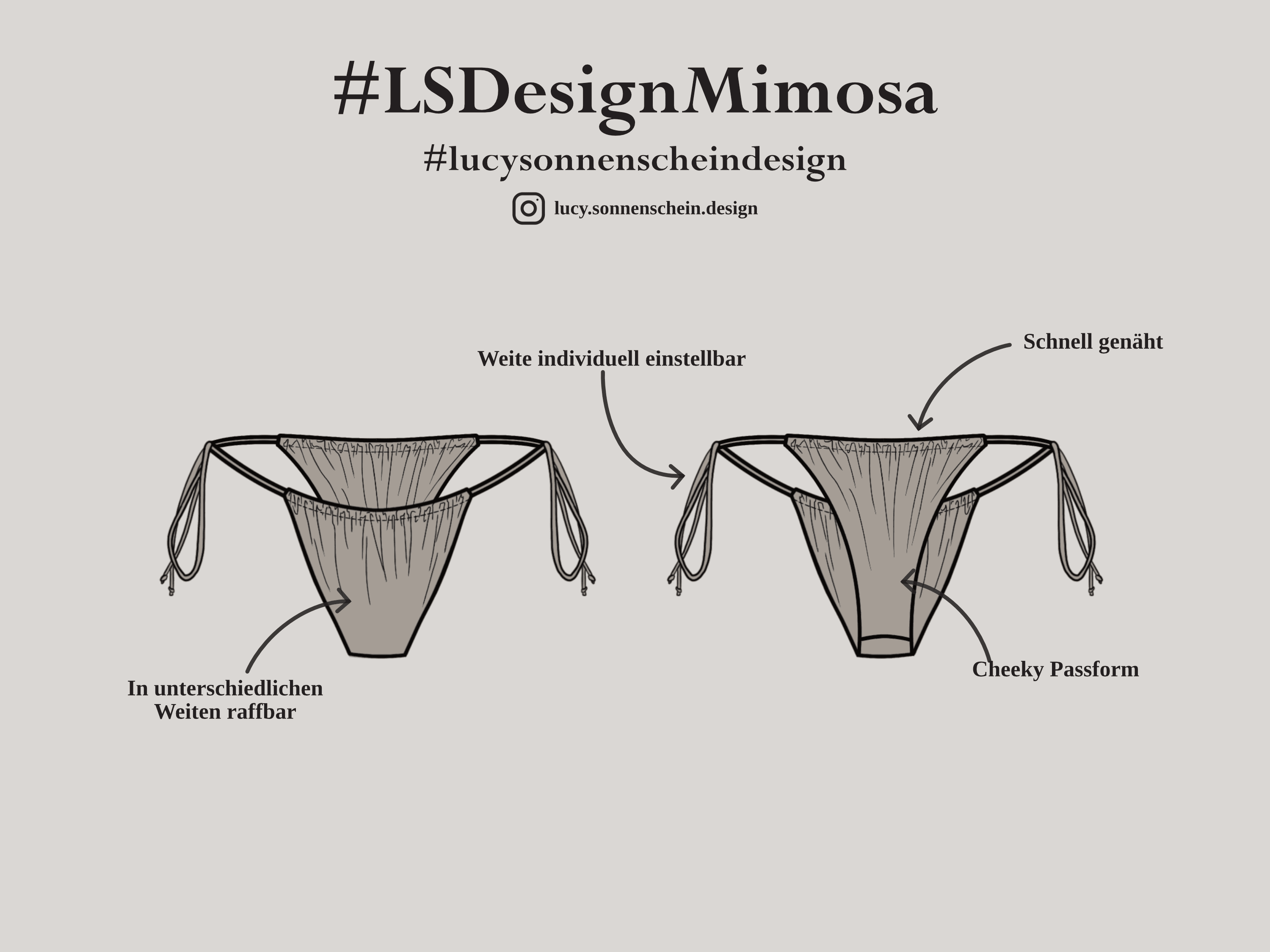 Bikini Hose - Mimosa - Schnittmuster - Gr. XS-XL : - Sewando
