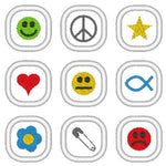 Stickdatei - Mini-Buttons (18 Motive) - Sewando