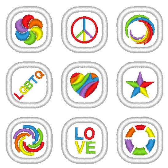 Stickdatei - Mini-Buttons (18 Motive) - Sewando