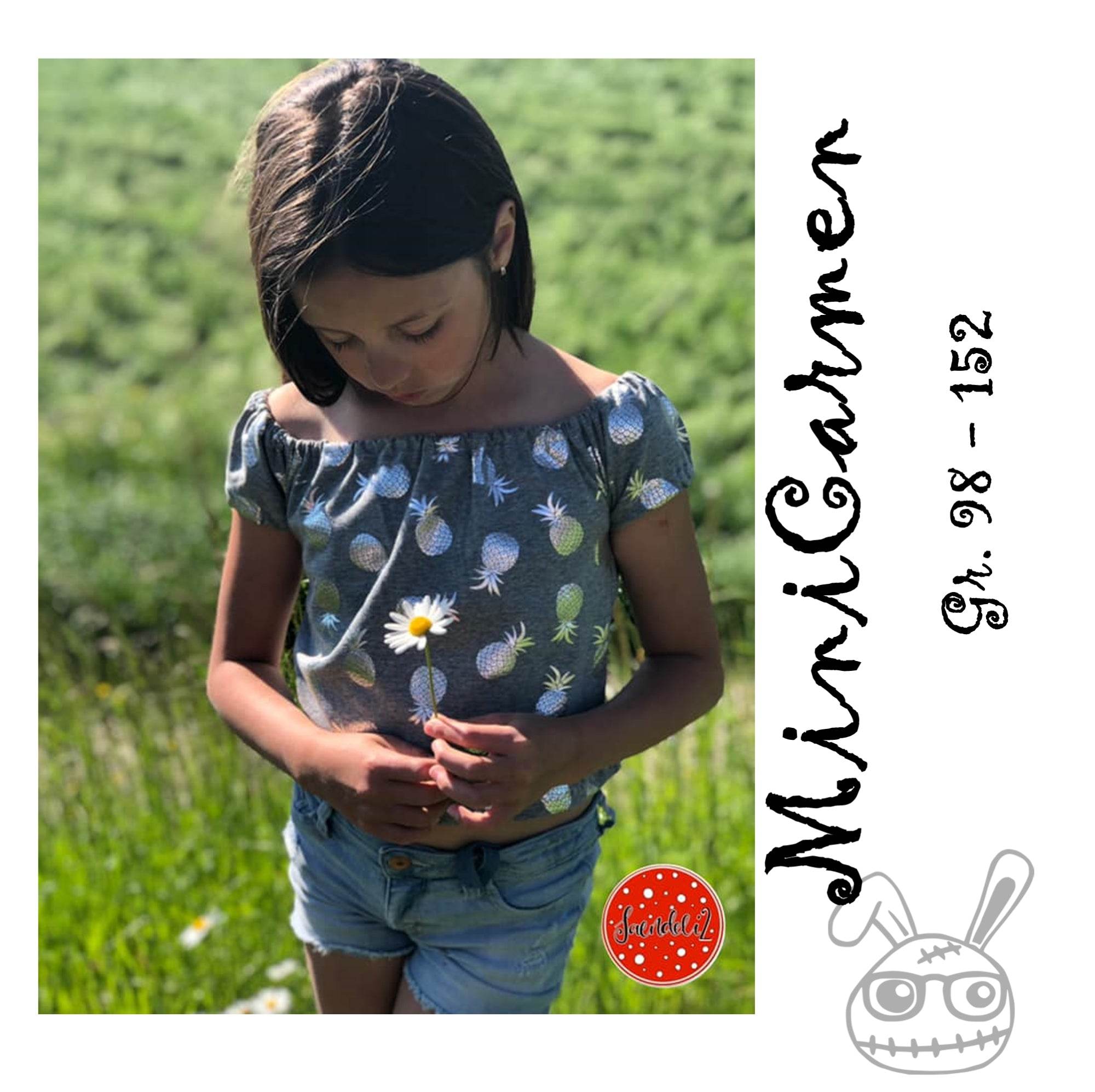 Schnittmuster MiniCarmen Top Gr. 98 - 152 - Sewando