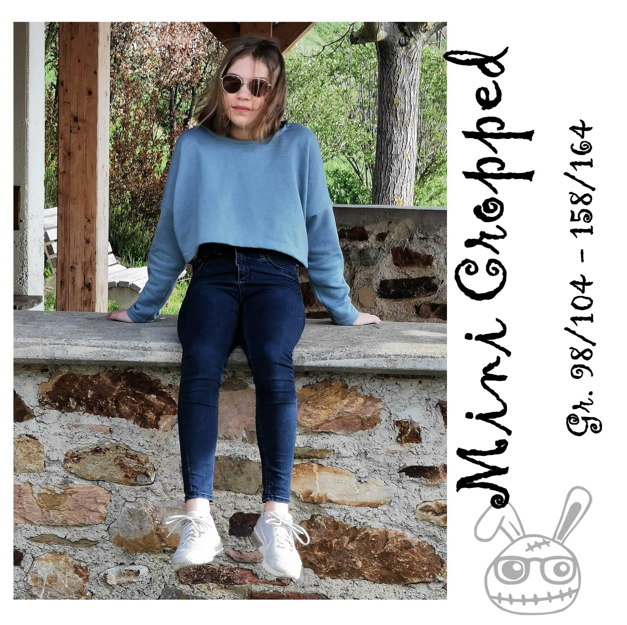 Schnittmuster Mini Cropped Pullover Gr. 98/104 - 158/164 - Sewando