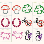12x Stickdatei Glücksminis ITH und Satinstick - Sewando