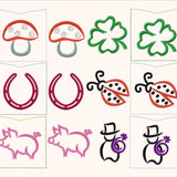 12x Stickdatei Glücksminis ITH und Satinstick - Sewando