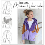 Schnittmuster Sweatjacke Mini Nurika Gr. 86 - 164 - Sewando