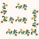 3x Stickdatei "Miniranke Blatt" in Satinstick