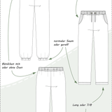 Schnittmuster Mira – Bequeme Jerseyhose in 2 Längen mit oder ohne Taschen Gr. 34-50 - Sewando