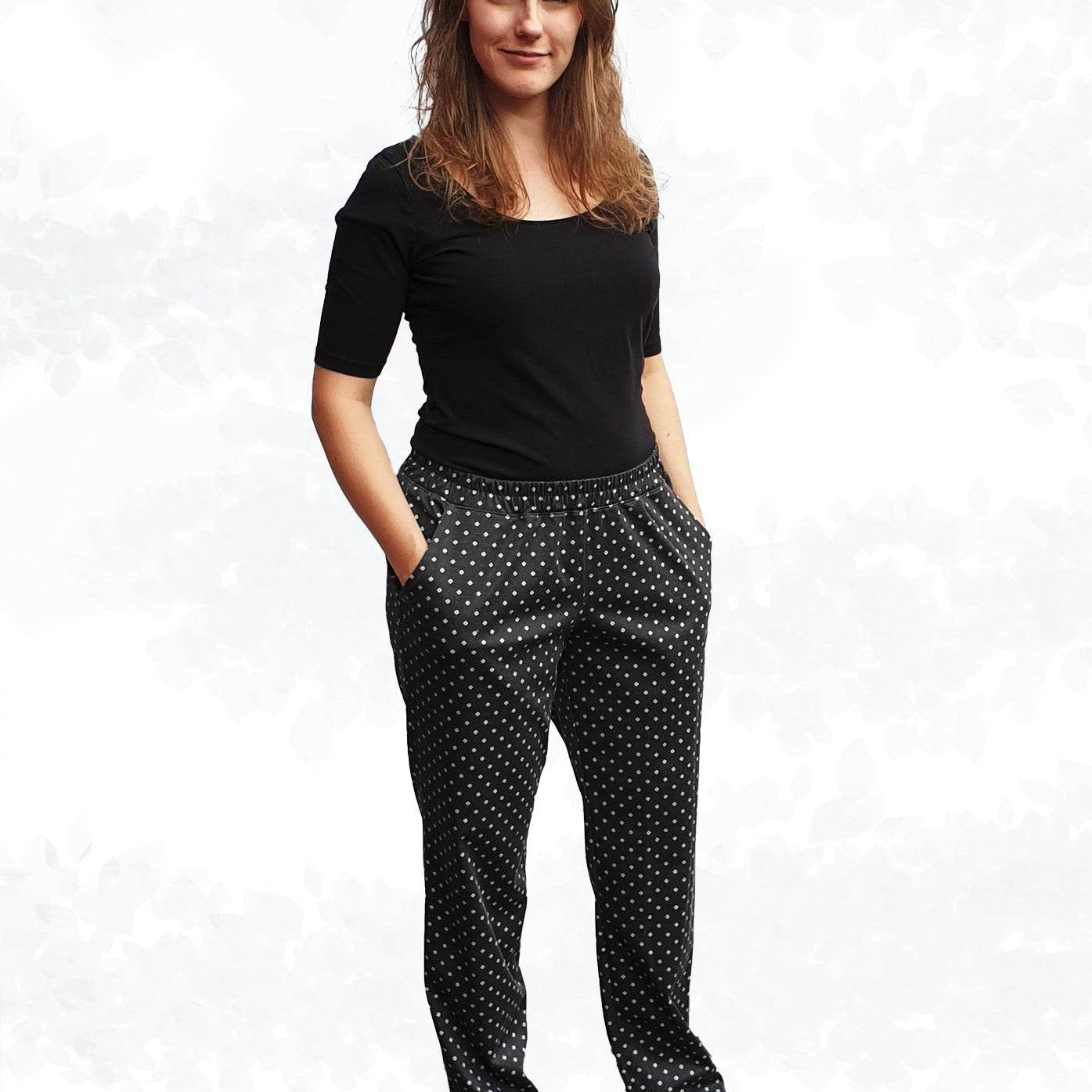 Schnittmuster Mira – Bequeme Jerseyhose in 2 Längen mit oder ohne Taschen Gr. 34-50 - Sewando