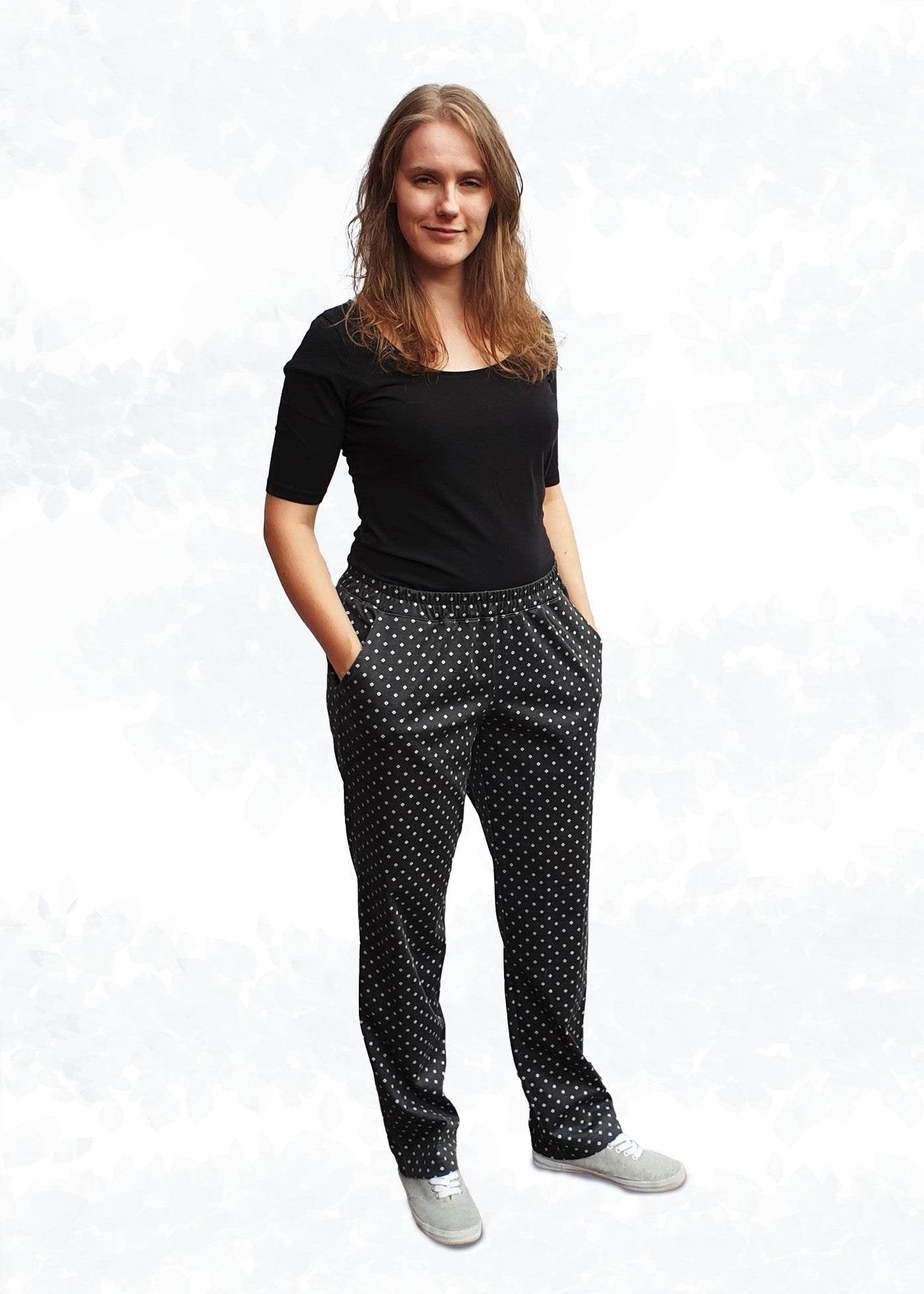 Schnittmuster Mira – Bequeme Jerseyhose in 2 Längen mit oder ohne Taschen Gr. 34-50 - Sewando