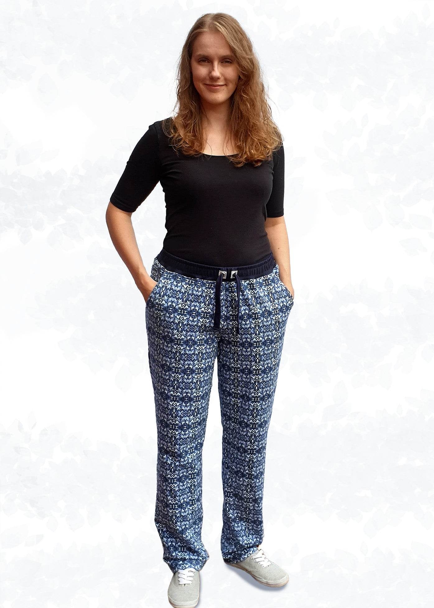 Schnittmuster Mira – Bequeme Jerseyhose in 2 Längen mit oder ohne Taschen Gr. 34-50 - Sewando