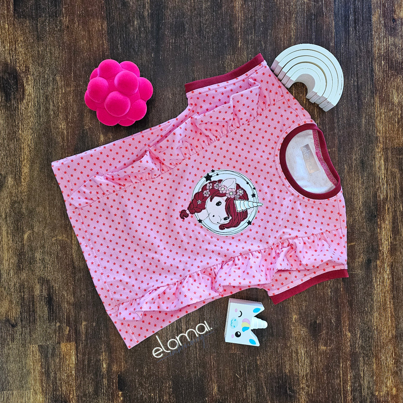 Stickdatei Doodle Applikation Einhorn Miri Button - Elomai