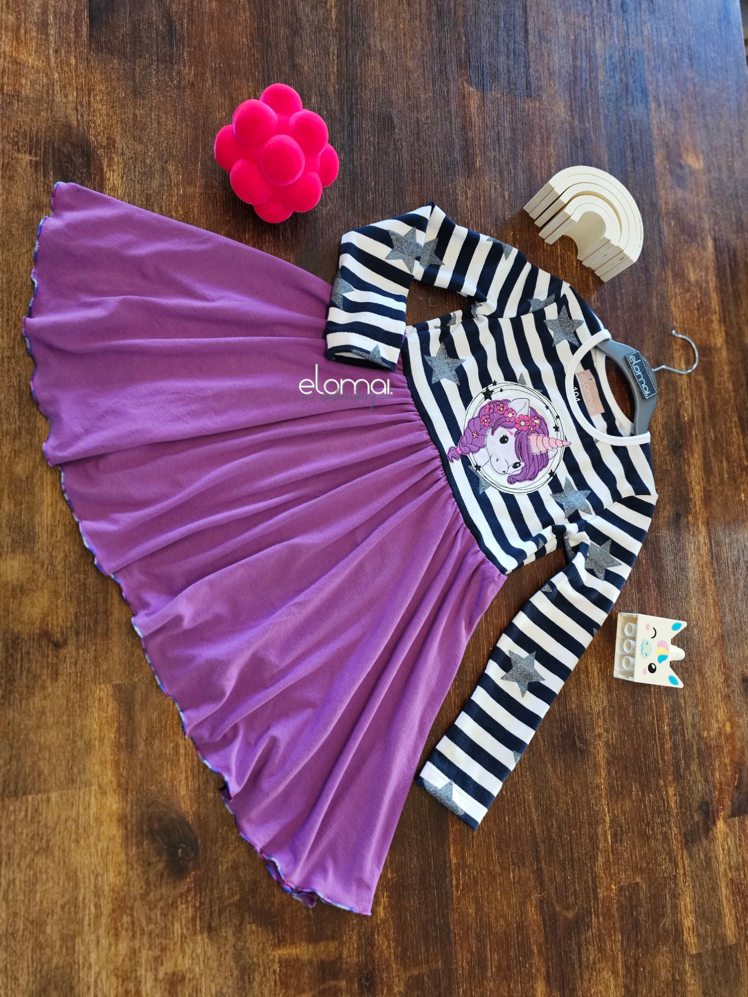 Stickdatei Einhorn Miri Button Doodle Applikation - Elomai