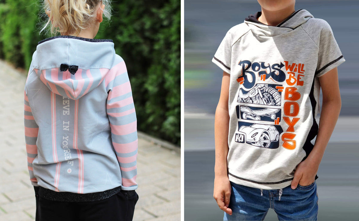 Hoodie Hoodie mit kurzen Ärmeln Schnittmuster Miss Granny