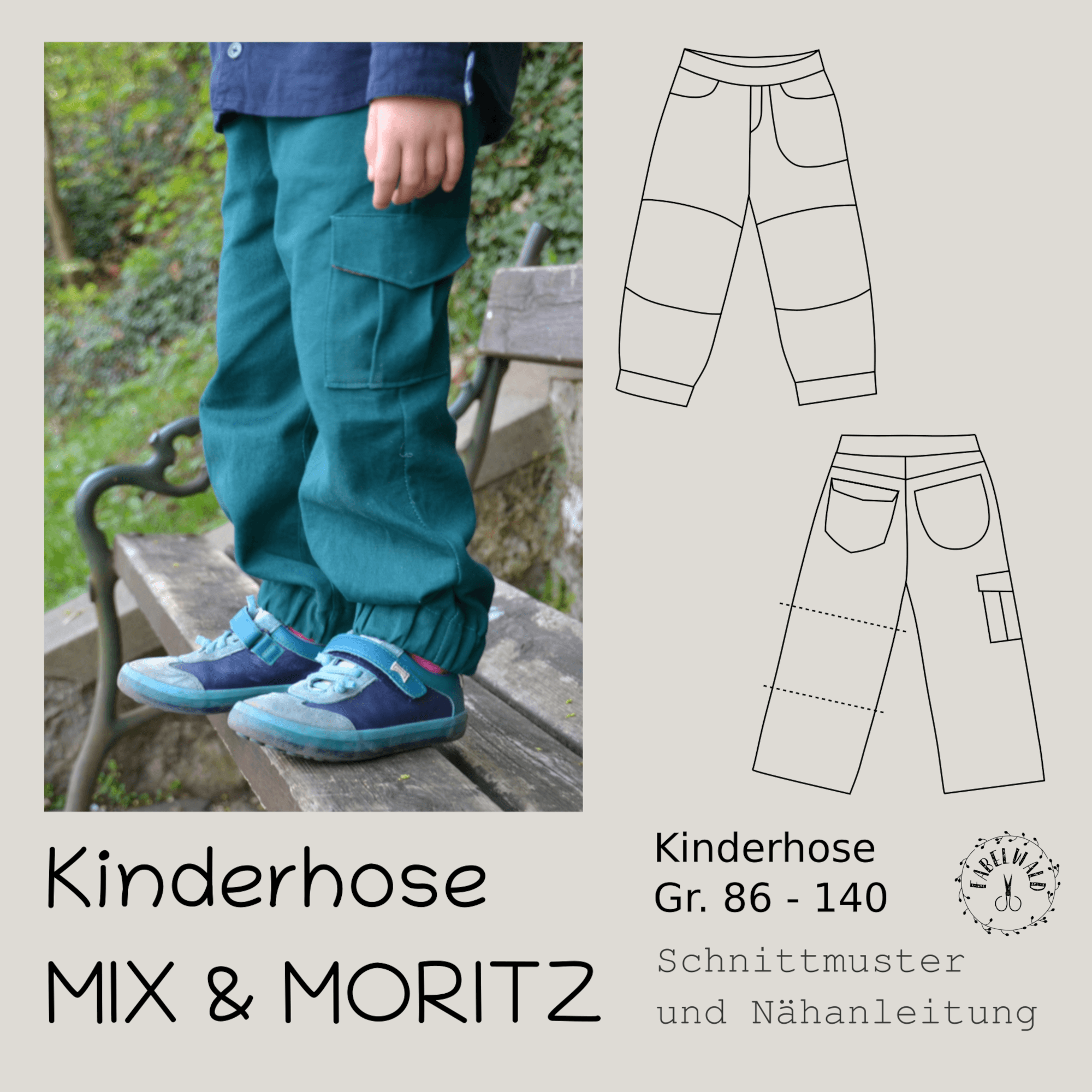 Schnittmuster KINDERHOSE MIX & MORITZ Gr. 86-140 - Sewando