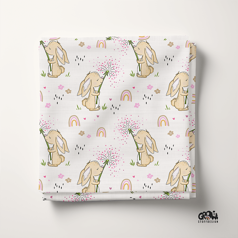 Stoffdesign KonfettiHASE AOP wollweiss - nahtloses Muster - Sewando