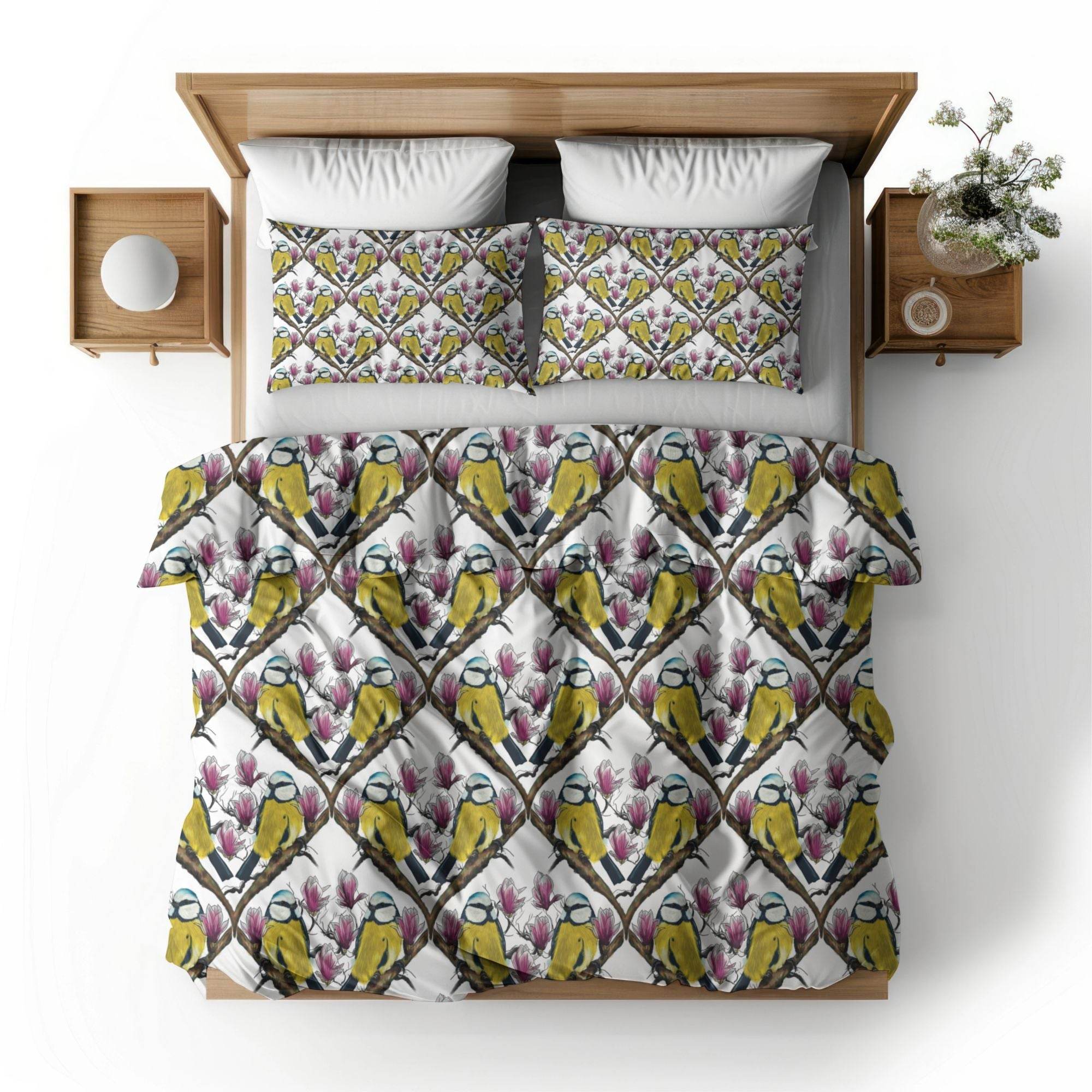 Stoffdesign Blaumeisen und Magnolien - Sewando