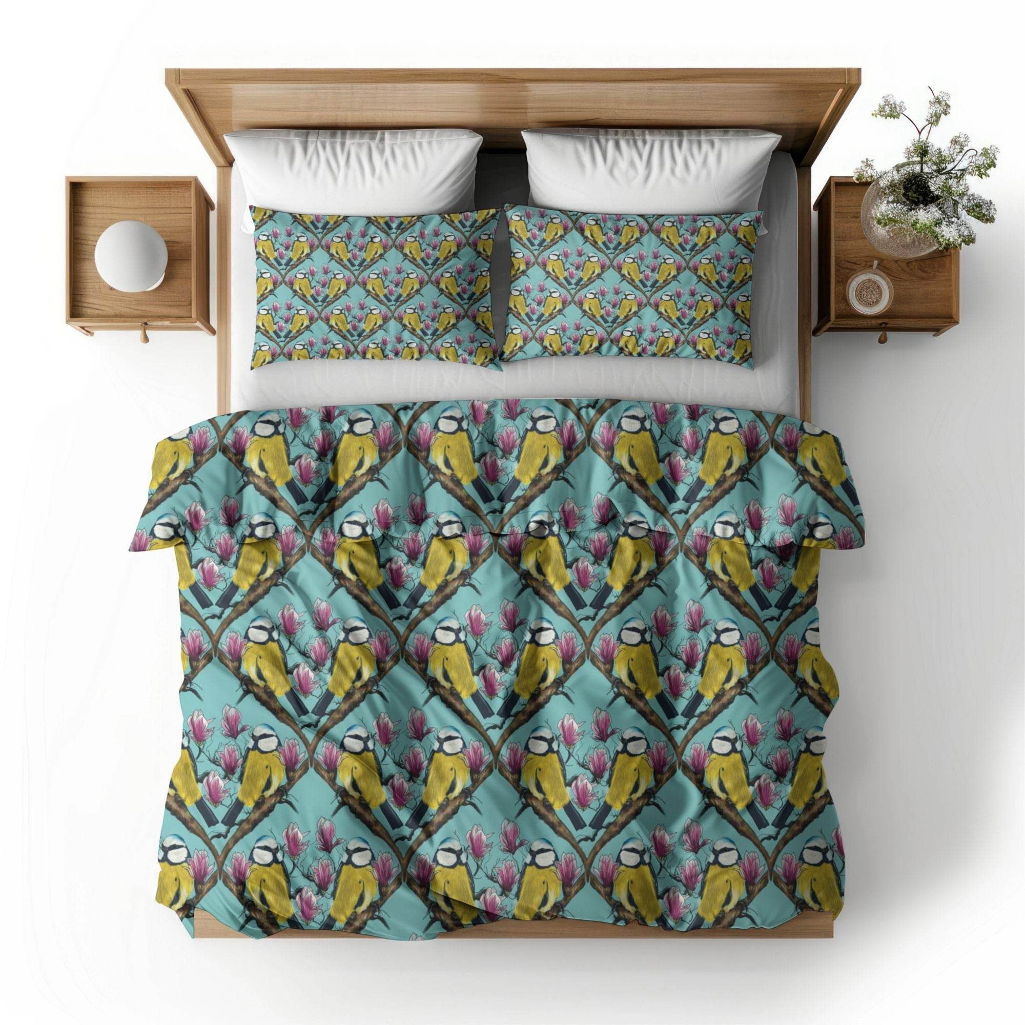 Stoffdesign Blaumeisen und Magnolien - Sewando