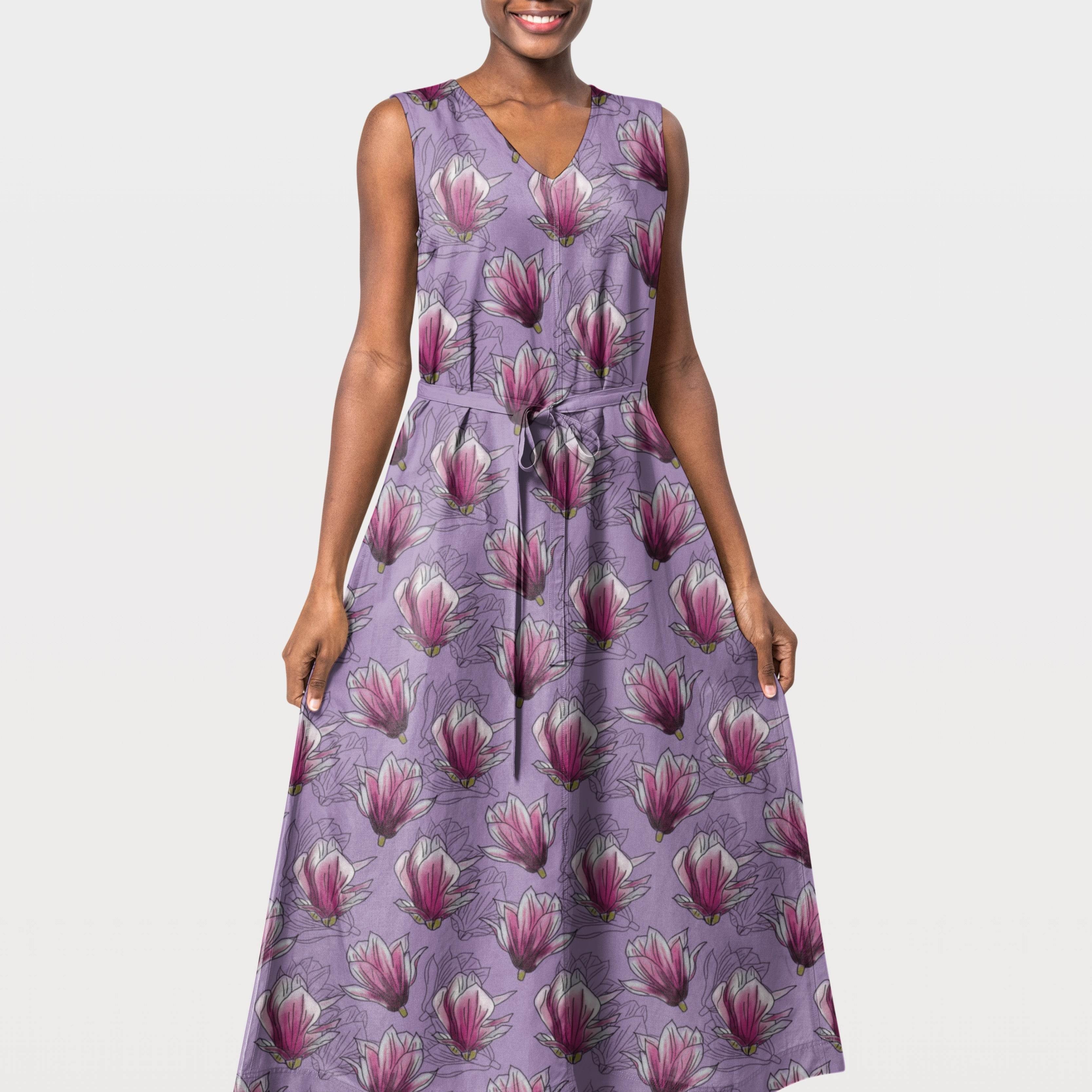 Stoffdesign Magnolien auf lila - Sewando
