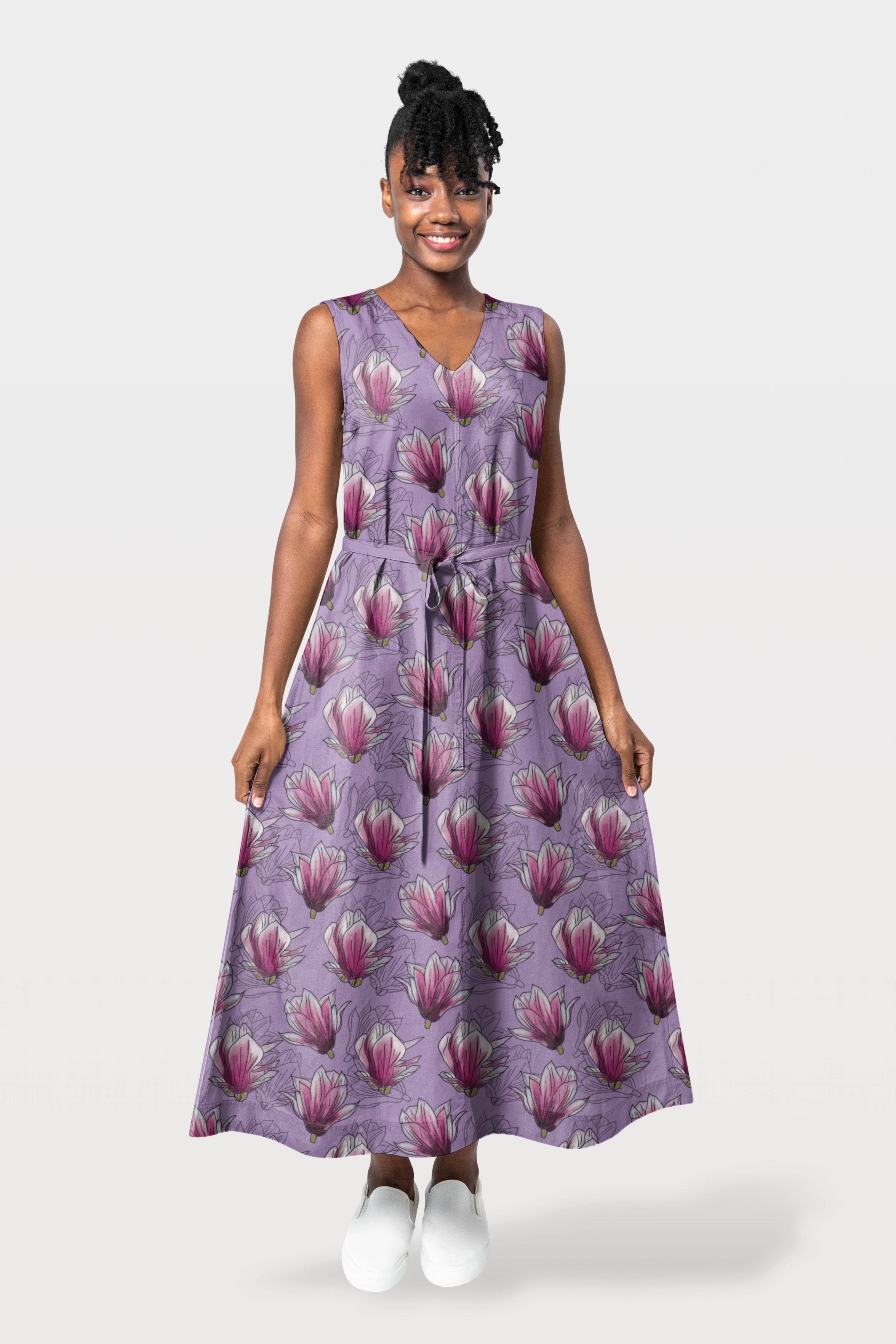 Stoffdesign Magnolien auf lila - Sewando