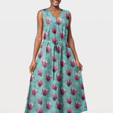 Stoffdesign Magnolien auf türkis - Sewando
