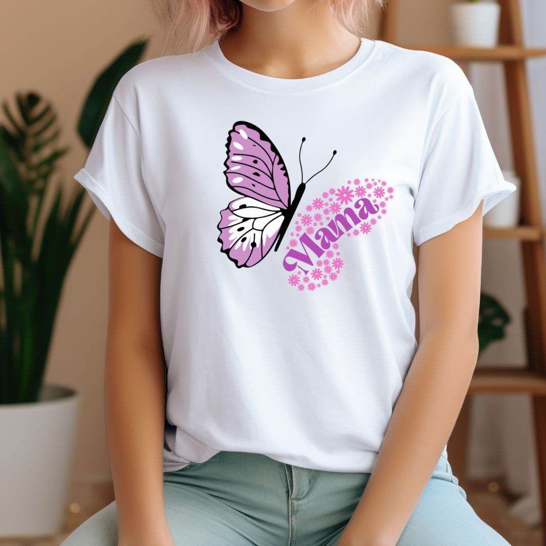 Plotterdatei „Mama Schmetterling“ – Florales Motiv mit Blüten – für Muttertag, - Sewando