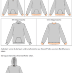 Tessa – Oversized Hoodie & Pullover mit Kragen oder Kapuze Gr. 34-50 / BU 80-116 - Sewando