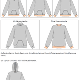 Tessa – Oversized Hoodie & Pullover mit Kragen oder Kapuze Gr. 34-50 / BU 80-116 - Sewando
