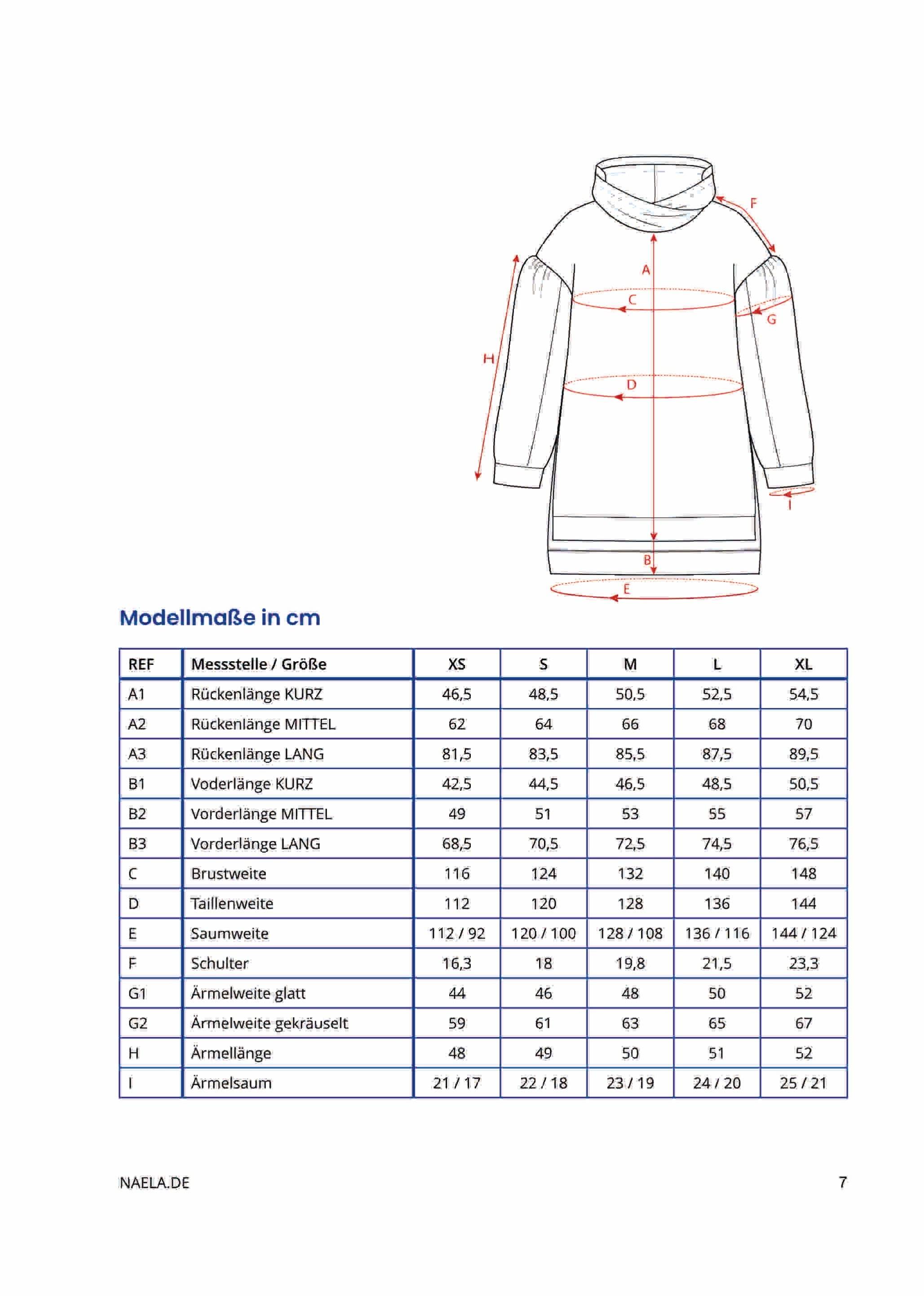 Schnittmuster Hoodiejacke Jackhoo, Größe XS - XL : - Sewando