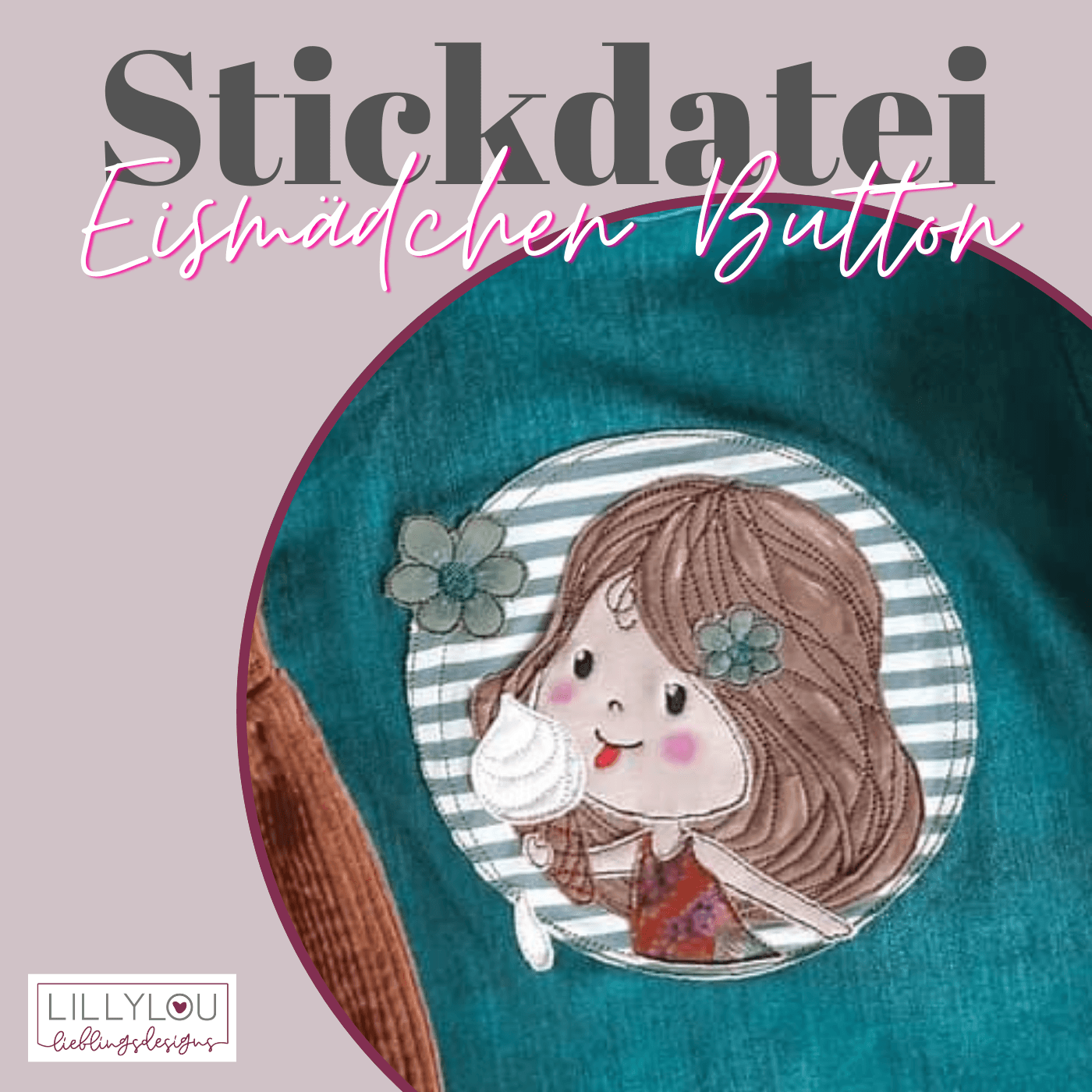 Stickdatei - Eismädchen Button - Sewando