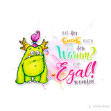 Druckmotiv Monster "Egal!" Sublimation, Bügelbild