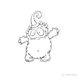 Digi Stamp Set "Monster mit Locke" - Drucken | Basteln | Plotterdatei