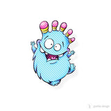 Digi Stamp Set "Monster mit Radiergummi-Hörnern" - Drucken | Basteln | Plotterdatei