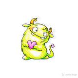 Digi Stamp Set "Monster mit Herz" - Drucken | Basteln | Plotterdatei