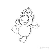 Digi Stamp Set "Monster mit gezwirbeltem Haar" Basteln Plotterdatei