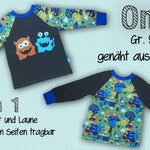 Schnittmuster timtom No.18 Raglanshirt, vorne-wie-hinten-Ausschnitt, zwei Weiten Gr. 80-140 - Sewando