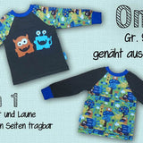 Schnittmuster timtom No.18 Raglanshirt, vorne-wie-hinten-Ausschnitt, zwei Weiten Gr. 80-140 - Sewando