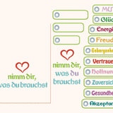 16x Stickdatei "Motivation" Beutel und Anhänger